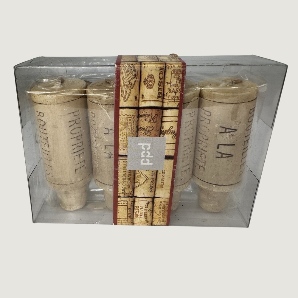 NEW Set of 4 Wine Bottle Cork Candles PPD (1 box of 4)  Bottle Topper Bar